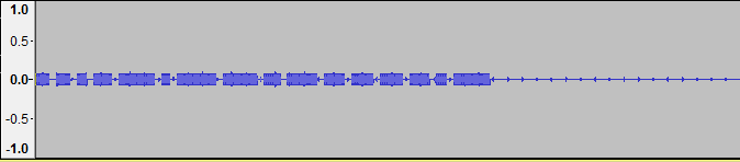 Audio waveform in Audacity of audio file with clock sounds