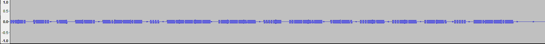 Zoomed in view of audio waveform showing irregularities