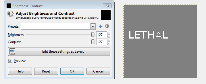 Modified black image revealing flag in white text